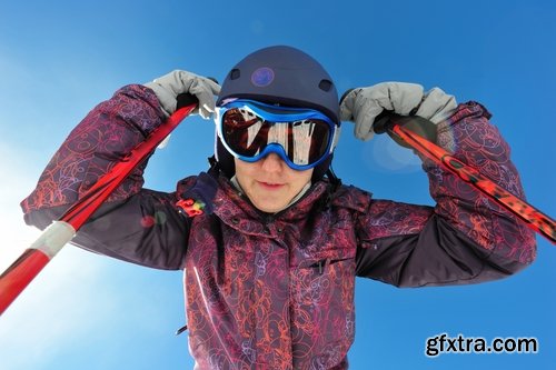 Mountain skier skiing slope snow snowboard winter holidays 25 HQ Jpeg