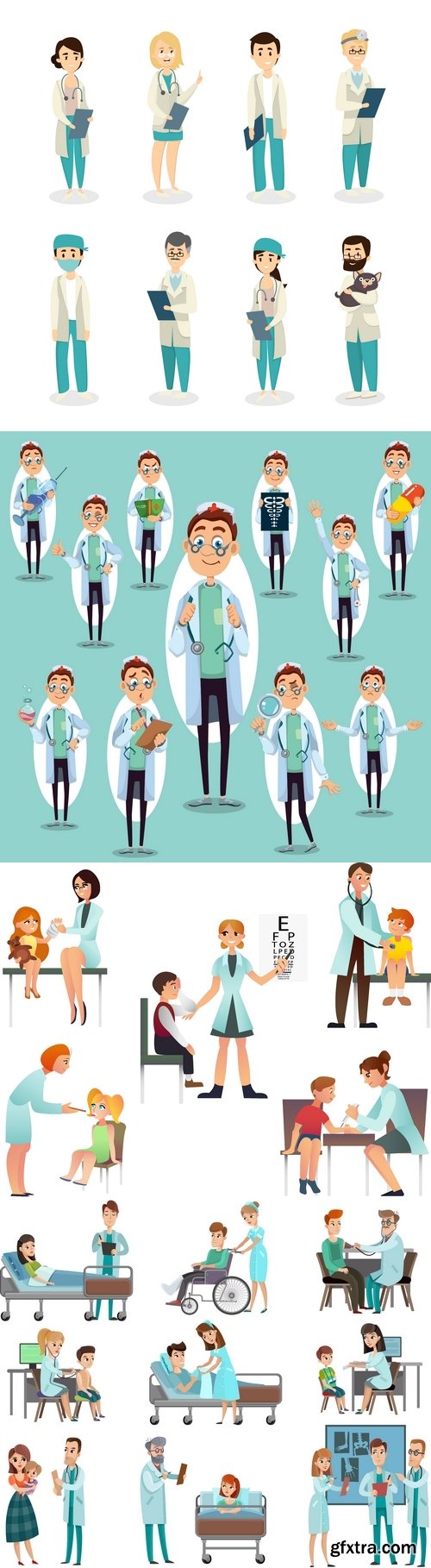 Vectors - Doctors and nurses 12