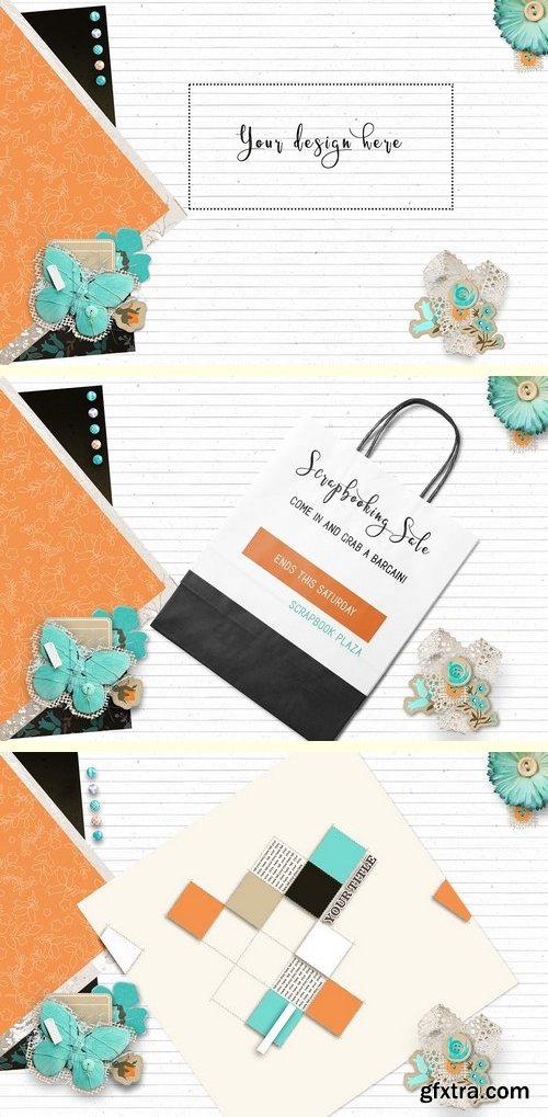 CM - Teal & Orange Scrapbooking Mock Up 1486807