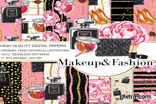 CM - Makeup Fashion Digital Paper 2211909