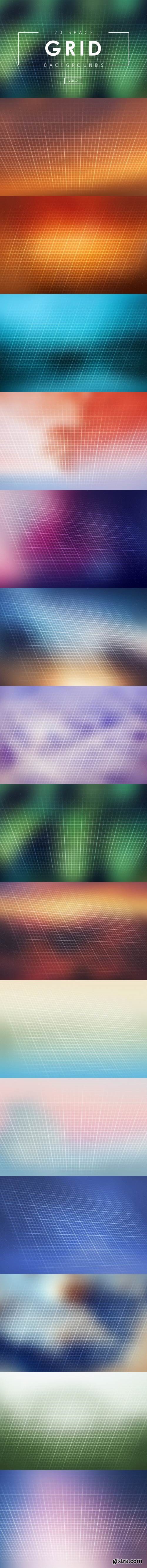 20 Space Grid Backgrounds Vol. 2