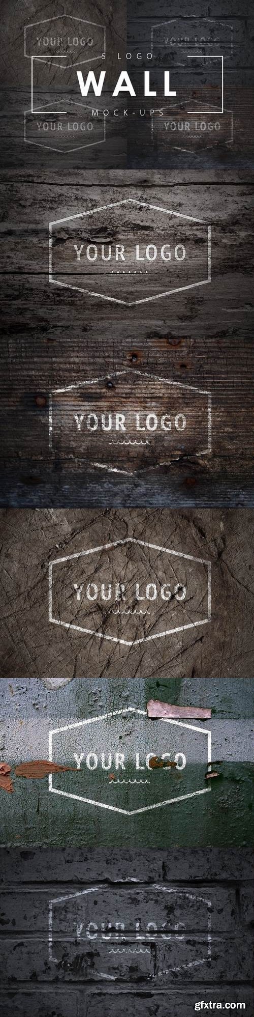 5 Wall Logo Mock-Up\'s