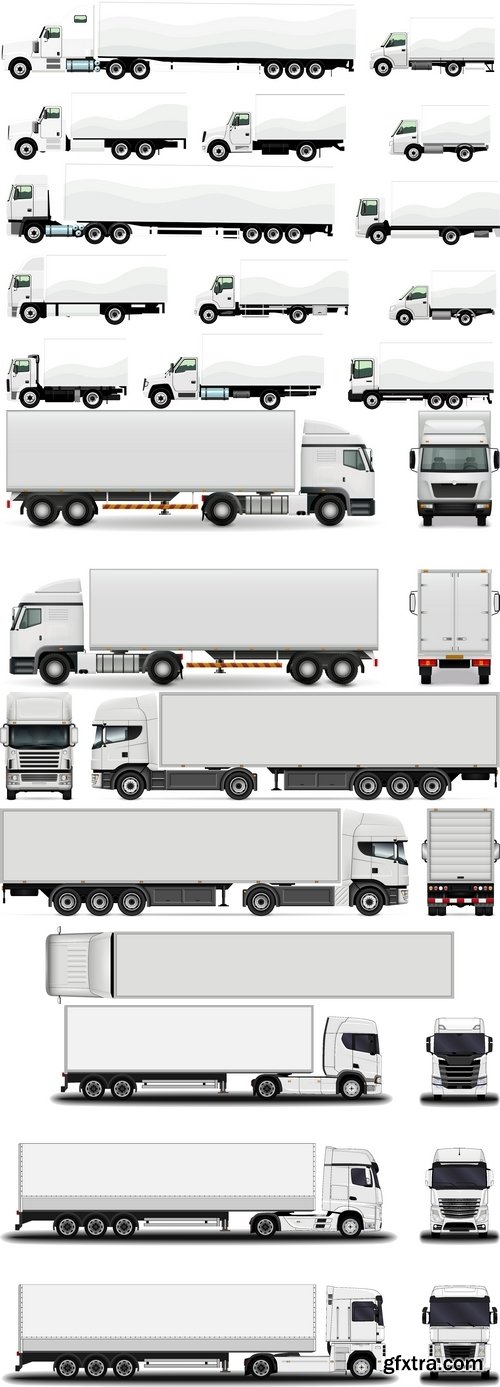 Vectors - Different Delivery Trucks Mix