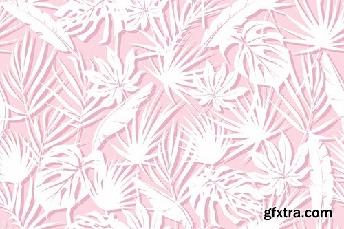 Unicolorous Seamless Floral Patterns  Backgrounds