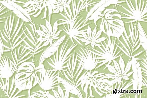 Unicolorous Seamless Floral Patterns  Backgrounds