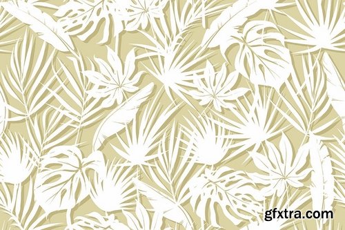 Unicolorous Seamless Floral Patterns  Backgrounds