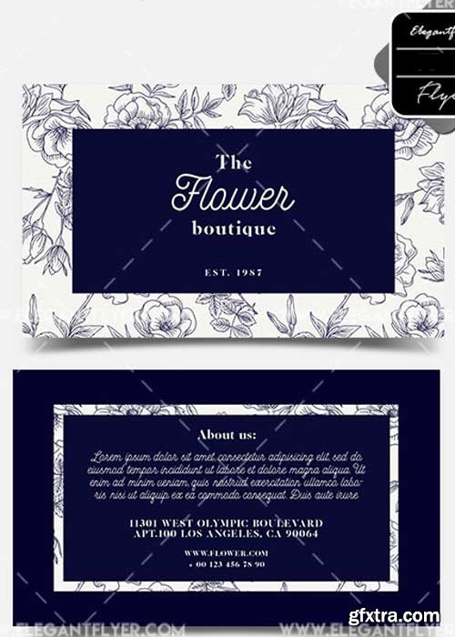 Flower Boutique V1 2018 Business Card Templates PSD