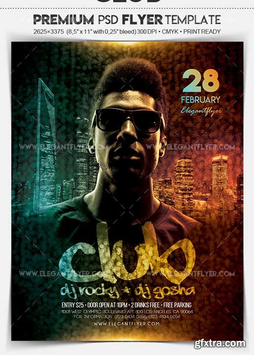 Club V1 2018 Flyer PSD Template + Facebook Cover