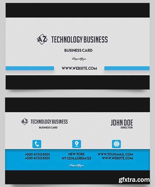 Technology Business V1 2018 Business Card Templates PSD