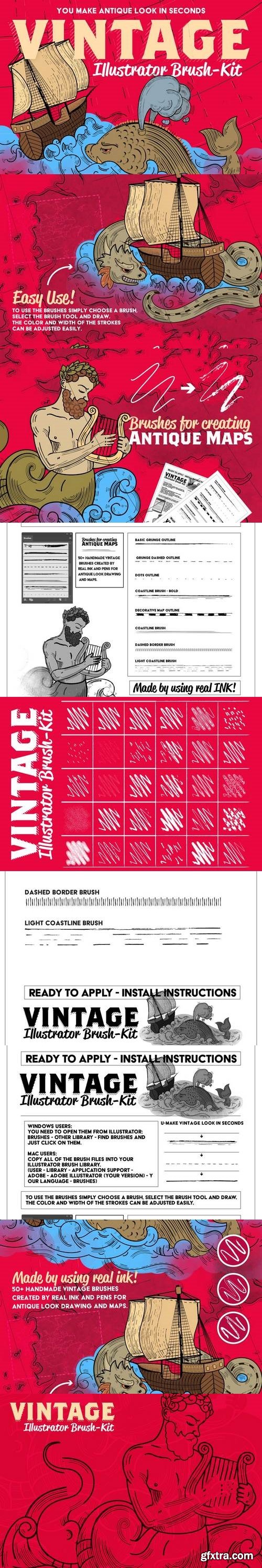 Vintage Illustrator Brush-Kit