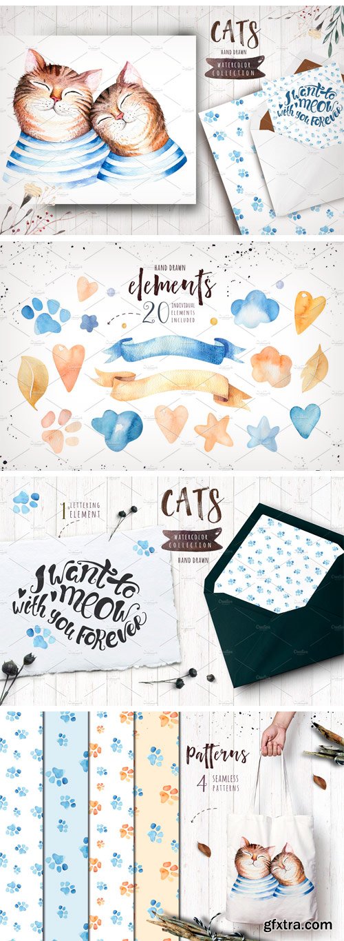 CM - Watercolor Cats Collection 2162675