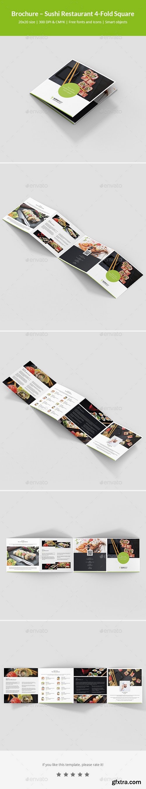 Graphicriver - Brochure – Sushi Restaurant 4-Fold Square 21311528