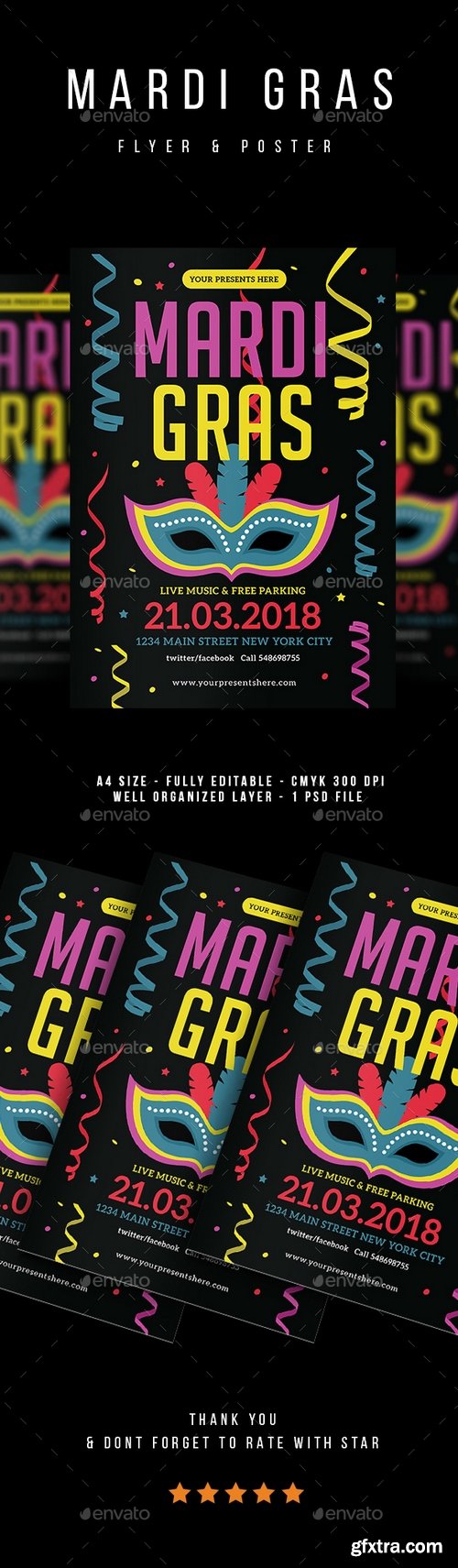 Graphicriver - Mardi Gras Flyer vol.3 21319893