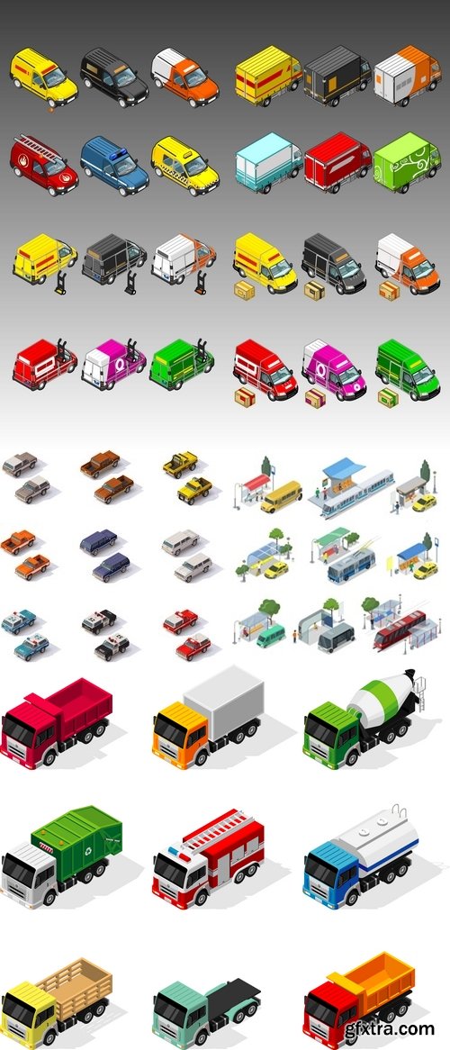 Vectors - Isometric Cars Set 7