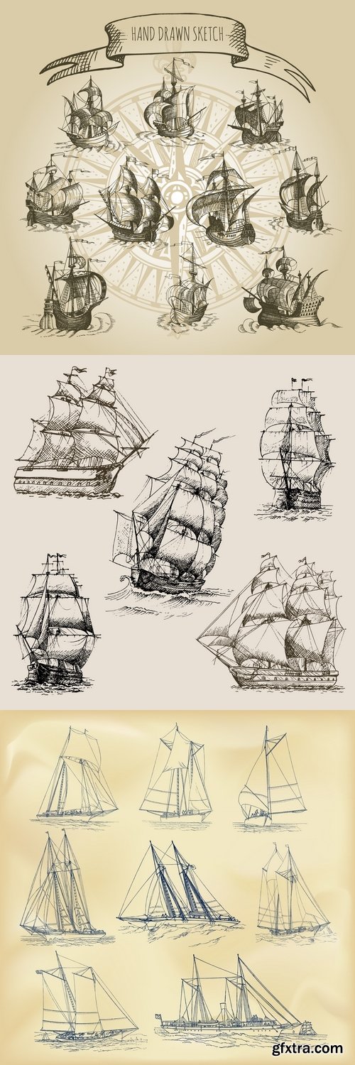 Vectors - Sketch Old Ships 6