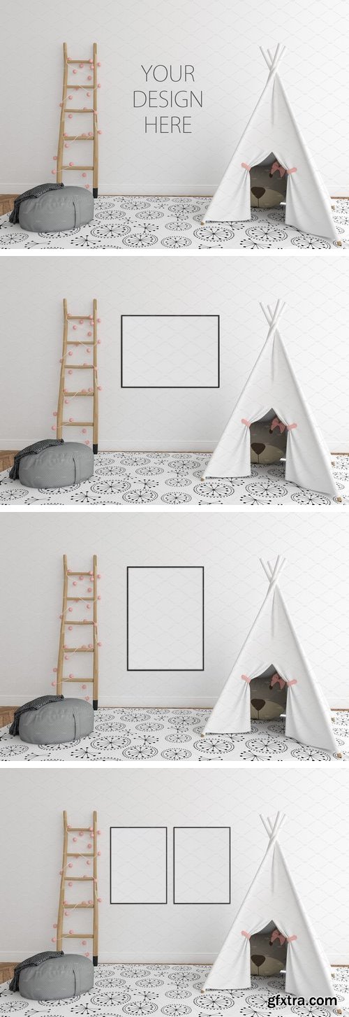 CM - Interior mockup nursery art display 1915389