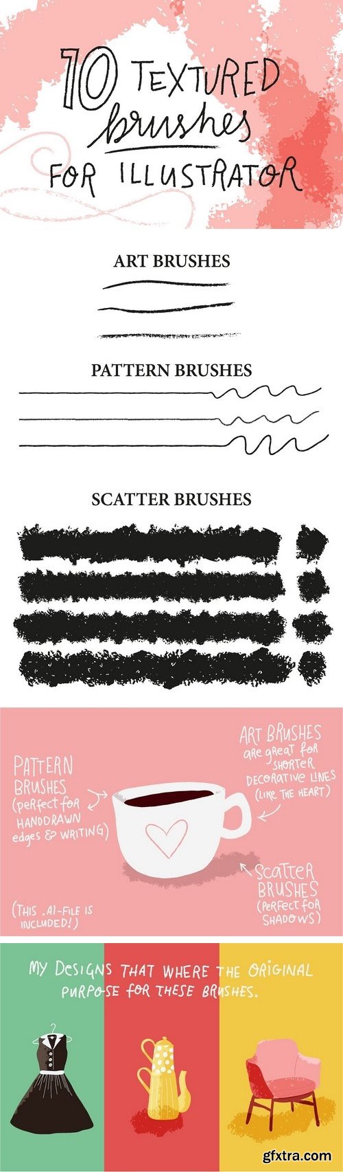 CM - 10 textured brushes for Illustrator 1914786