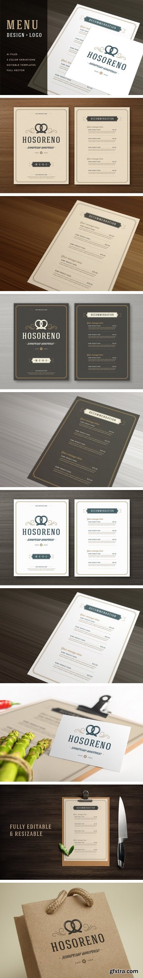 CM - Restaurant Menu with Logo Design 1456126