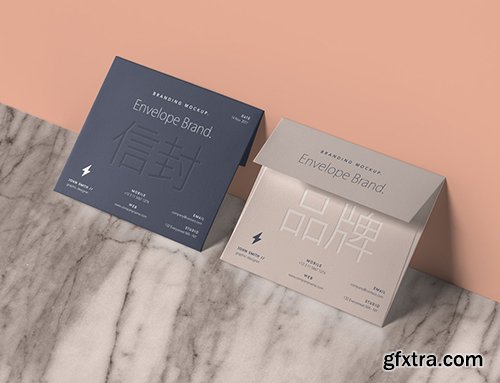 Psd Envelope Card Brand Mockup Vol4