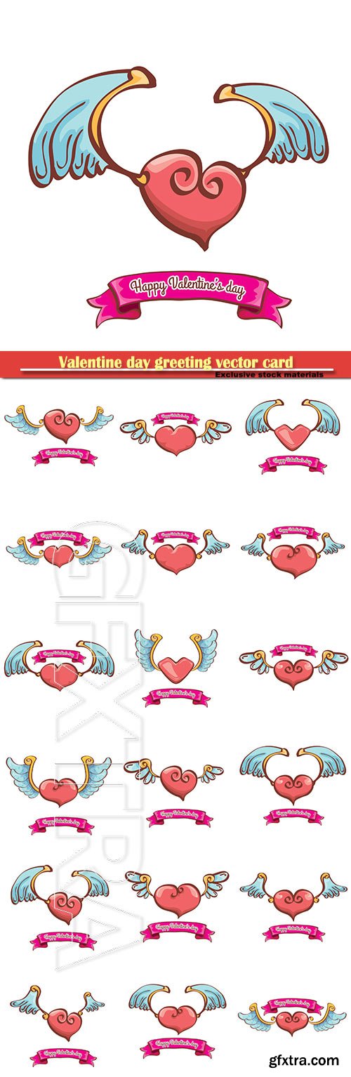 Valentine day greeting vector card, hearts i love you # 15