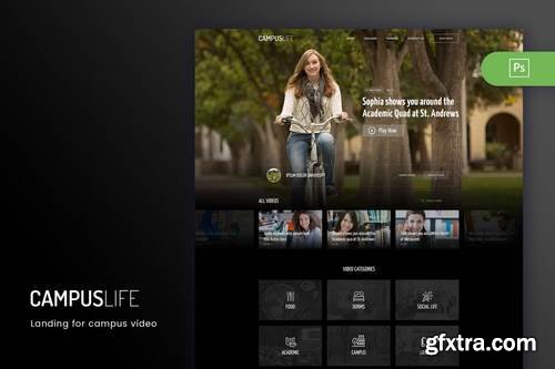 CampusLife - Campus Landing for Video Activity PSD