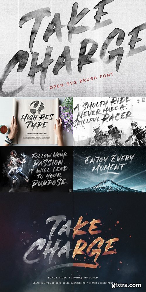 CM - Take Charge - OpenTypeSVG Brush Font 1956765