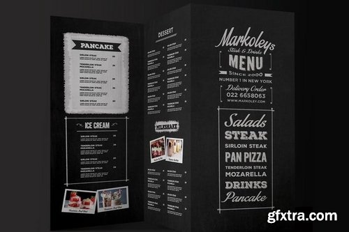 Trifold Typography Blackboard Menu