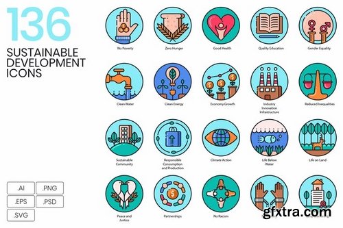 136 Sustainable Development Icons