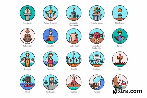 136 Sustainable Development Icons