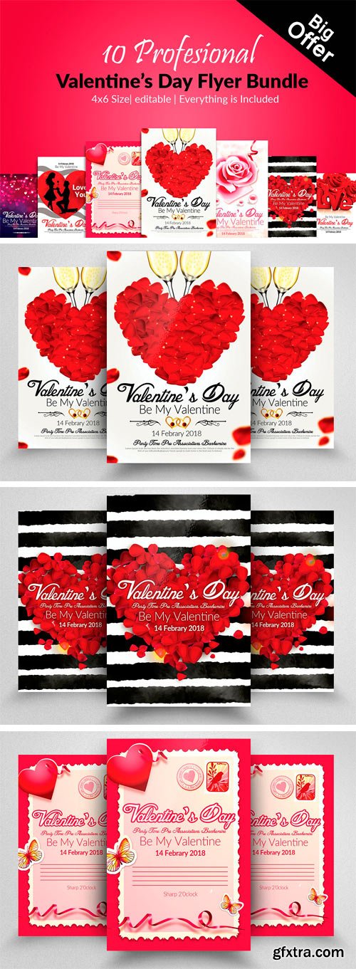 CM - 10 Valentines Day Flyer Bundle 2173339