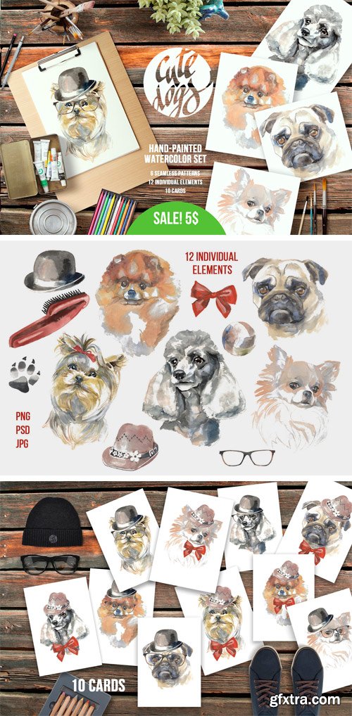 CM - Cute Dogs Watercolor Set 2164782