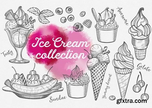 Ice Cream Hand-Drawn Graphic