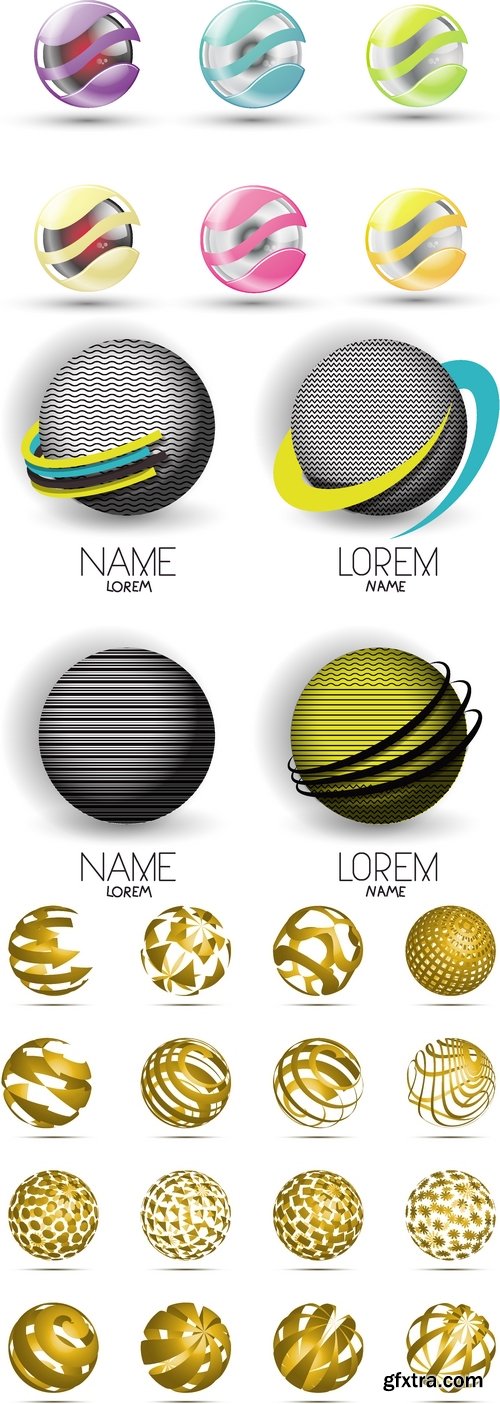 Vectors - 3D Spheres Logotypes Set 2