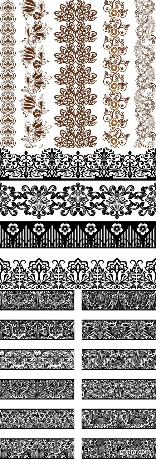 Vectors - Seamless Floral Borders 54