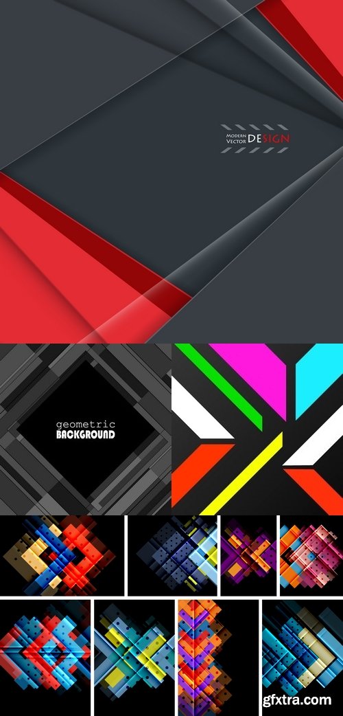 Vectors - Dark Geometric Backgrounds 25