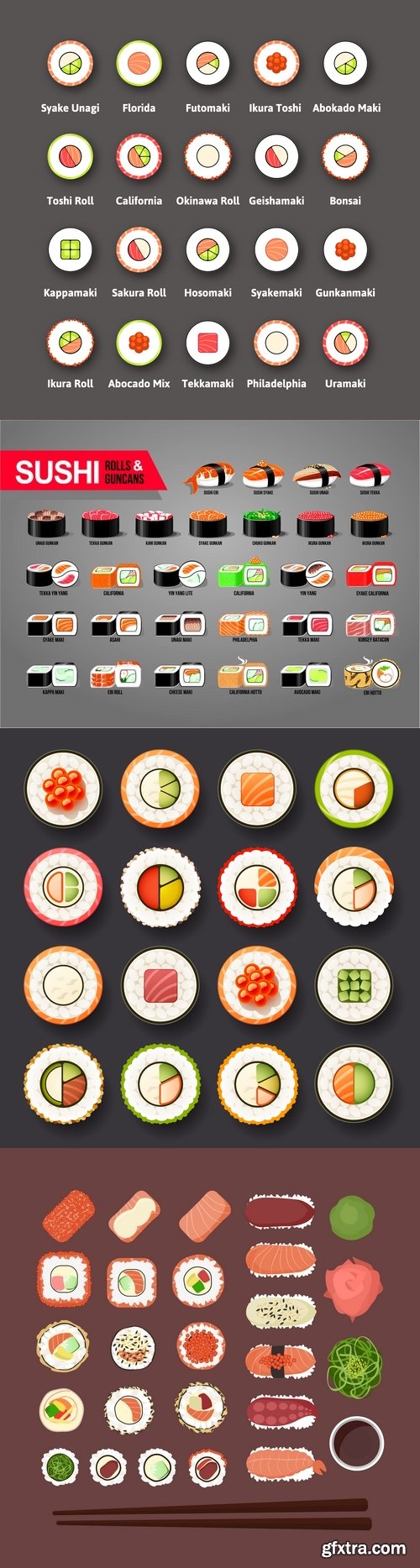 Vectors - Different Realistic Sushi 8