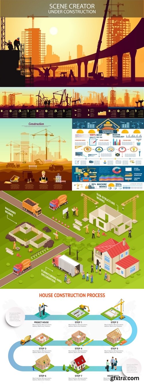 Vectors - Construction Infographics Set 6