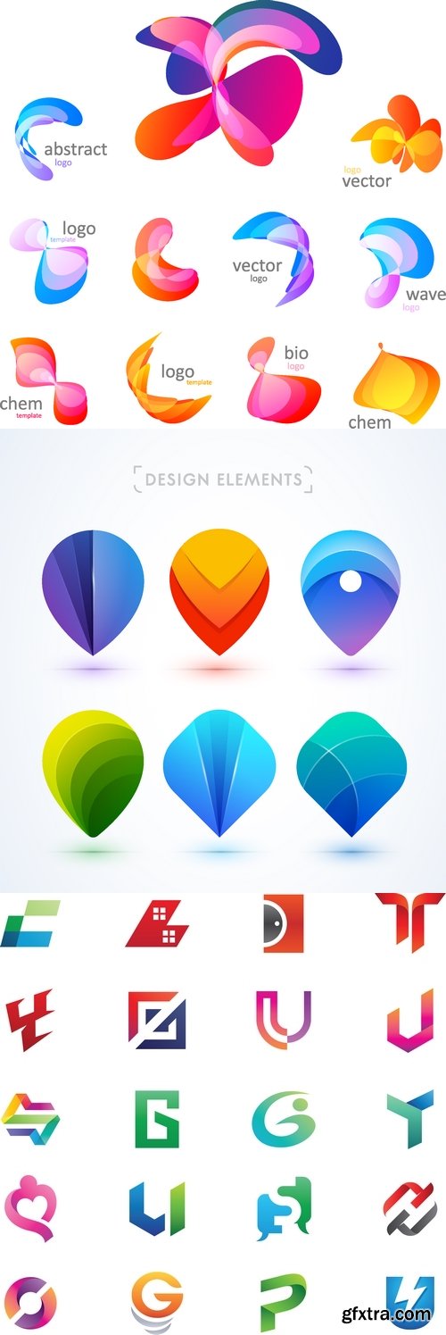 Vectors - Abstract 3D Logo Set 22