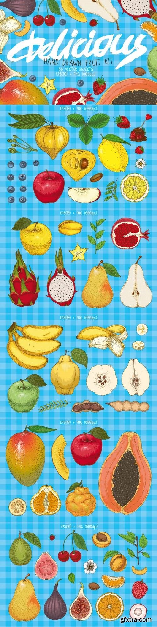 Delicioious Handdrawn Fruit Kit