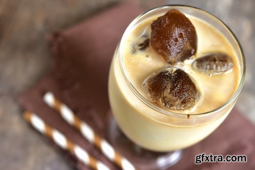 Milkshake drink cream chocolate mousse with fruit milk 25 HQ Jpeg