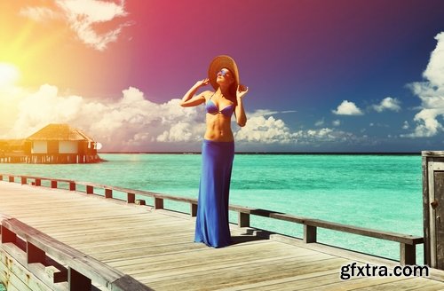 Vacation tourism holiday island beach sea ocean sky sunset tree 25 HQ Jpeg