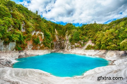 Crater cavity in the ground meteor pit nature landscape lake in the crater 25 HQ Jpeg