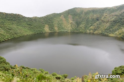 Crater cavity in the ground meteor pit nature landscape lake in the crater 25 HQ Jpeg