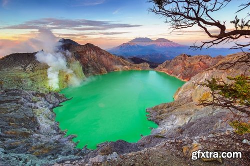 Crater cavity in the ground meteor pit nature landscape lake in the crater 25 HQ Jpeg