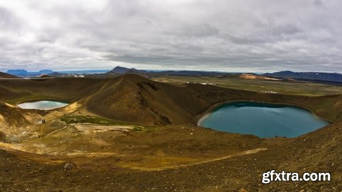 Crater cavity in the ground meteor pit nature landscape lake in the crater 25 HQ Jpeg