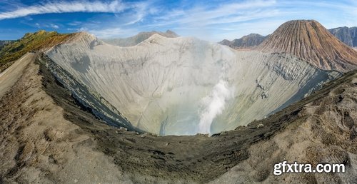 Crater cavity in the ground meteor pit nature landscape lake in the crater 25 HQ Jpeg