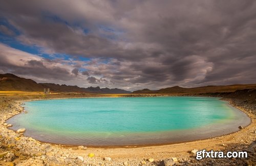 Crater cavity in the ground meteor pit nature landscape lake in the crater 25 HQ Jpeg