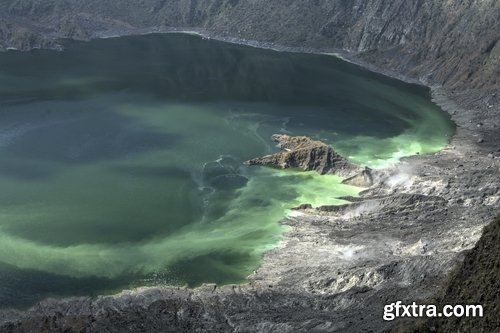 Crater cavity in the ground meteor pit nature landscape lake in the crater 25 HQ Jpeg