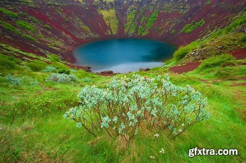 Crater cavity in the ground meteor pit nature landscape lake in the crater 25 HQ Jpeg