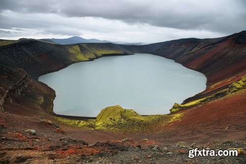 Crater cavity in the ground meteor pit nature landscape lake in the crater 25 HQ Jpeg